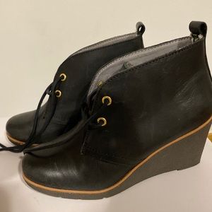 Women's Harlow Burnished Leather Wedge Bootie